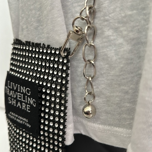 Sparkly Rhinestone Mobile Phone Mini Crossbody Bag/Pouch, silver - Picture 3 of 12